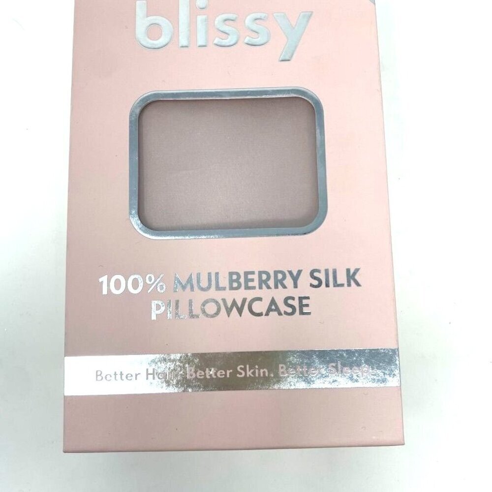 Blissy King 600 Thread Count Silk Pillowcase Navy Blue OR Blush Pink 20" x 36" - Picture 7 of 16